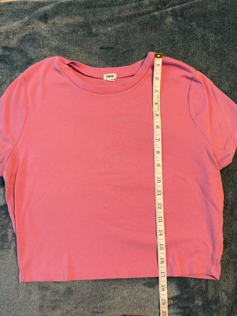 Garage Pink Ribbed Crop Top - Picture 3 of 4